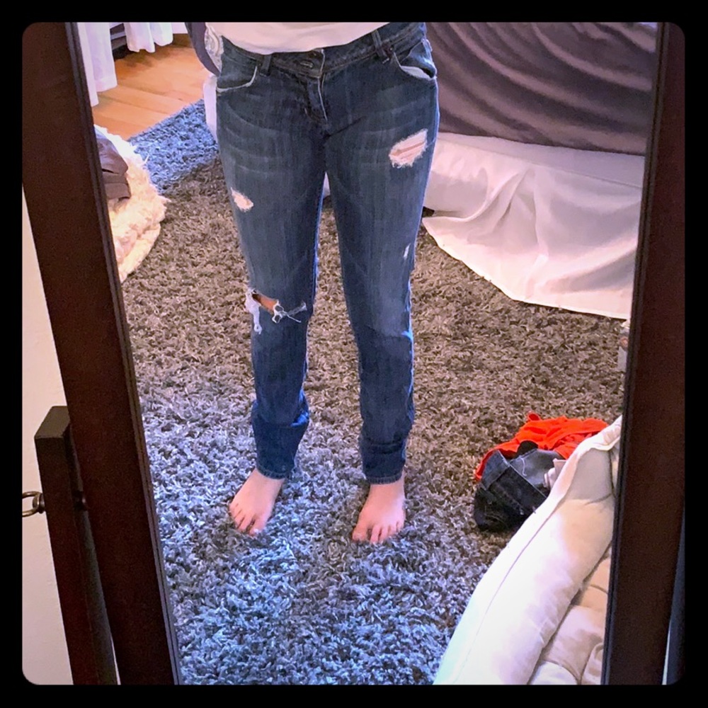 Ripped jeans dark blue